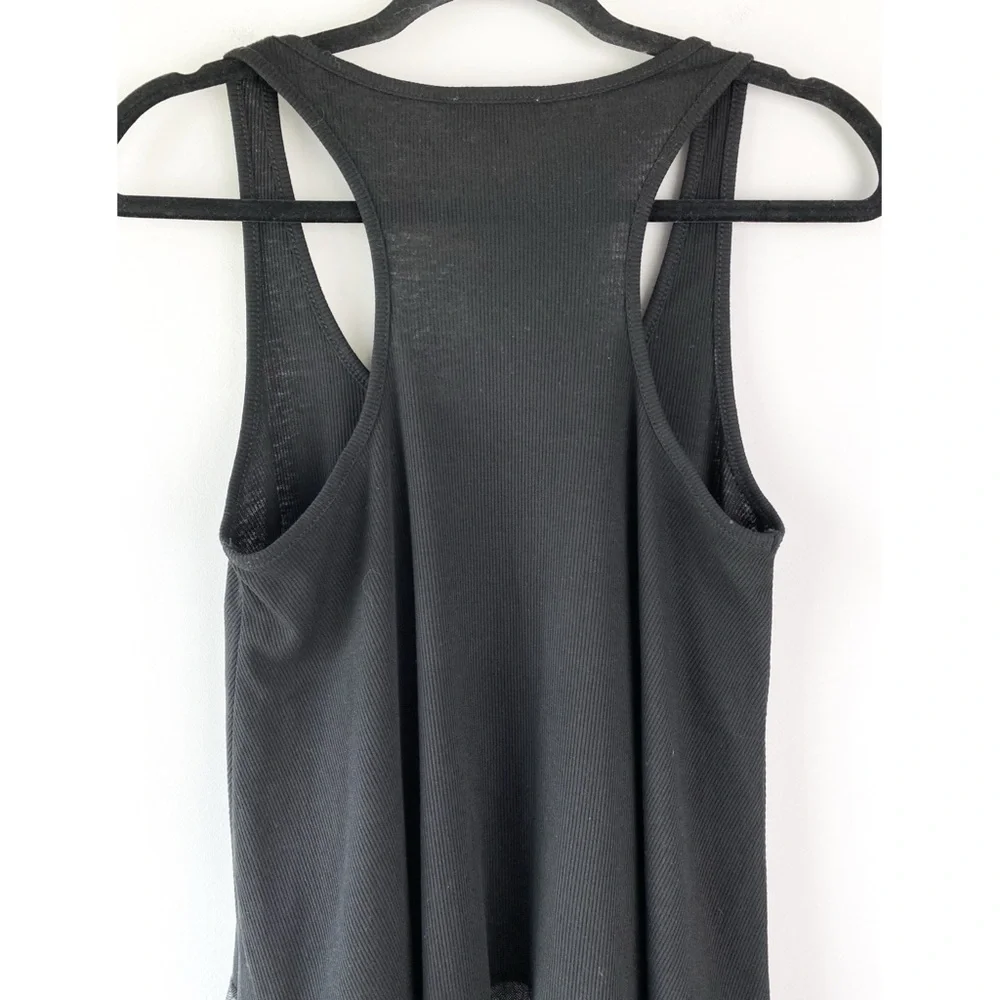 Umgee‎ Womens Lace Trim Tank Top S Black Crochet Festival Bohemian Casual